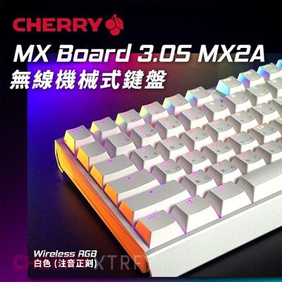 德國工藝 Cherry MX Board 3.0S MX2A RGB (白正刻) (靜音紅軸/茶軸)