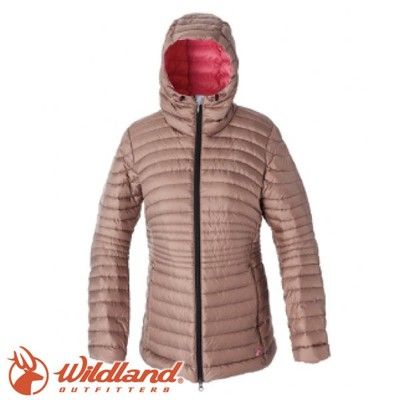 Wildland 荒野 女款 700FP輕量時尚連帽羽絨外套《卡其》連帽外套/羽絨衣/水鳥羽絨/0A