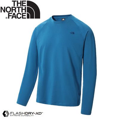 The North Face 男 圓領排汗長袖上衣《湖藍》7QHY/長T/長袖上衣/排汗衣/圓領長袖