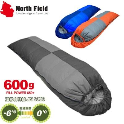 North Field 美國 信封型立體隔間90/10羽絨600g 睡袋登山露營/四季款/睡袋/ND