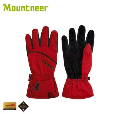 Mountneer 山林 Primaloft防水手套《紅/深灰》12G01/保暖手套/騎車/防水手套