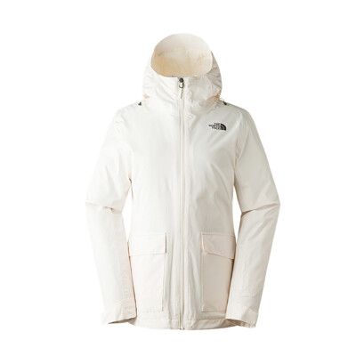 The North Face 女 DV防水兩件式羽絨外套 AP《白/紫》5AY1/防水透氣/登山/羽