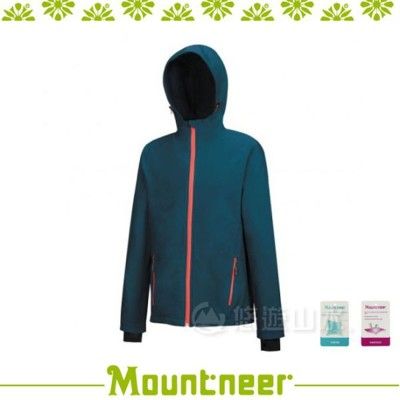 Mountneer 山林 男 輕量三層SOFTSHELL外套《藍綠》22J09-84/防潑水/慢跑外