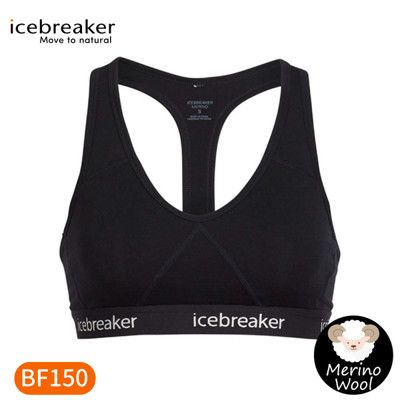 Icebreaker 女 Sprite運動內衣BF150《黑》IB103020/排汗內衣/運動背心