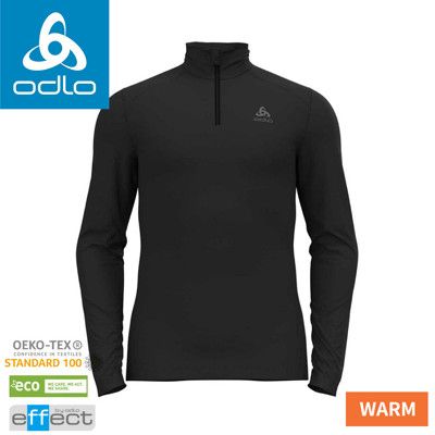ODLO 瑞士 男 ECO銀離子保暖型半開襟上衣《黑》141332/衛生衣/內層衣/內搭衣