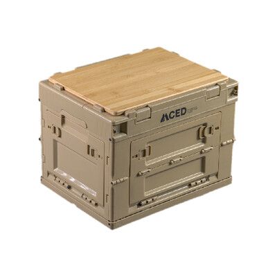 MCED 軍風三開摺疊整理箱-28L+桌板《沙漠黃》3I1210/裝備箱/汽車收納/收納箱/露營收