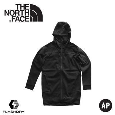 The North Face 女 FlashDry-XD快乾長版保暖外套《黑》3YVP/運動休閒衫/