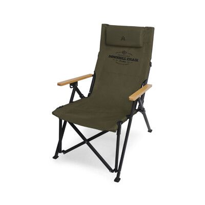 KAZMI 韓國 KZM 素面木把手四段可調摺疊椅《軍綠》K20T1C32/露營椅/折疊椅