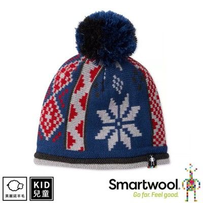 SmartWool 美國 孩童冬日雪花毛帽《靛藍色》SW018022/針織帽/毛線帽/羊毛帽