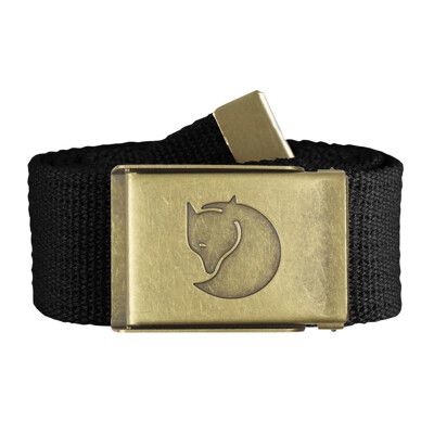 Fjallraven 小狐狸 Canvas Brass Belt 4cm帆布皮帶《黑》F77297/