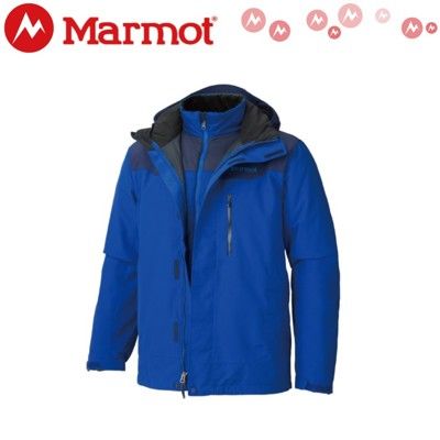 MARMOT 男 Bastione兩件式防水透氣外套《亮海軍藍》40320/保暖外套/刷毛內裡/連帽