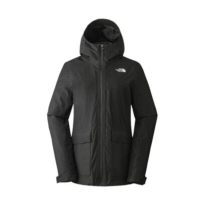 The North Face 女 DV防水兩件式羽絨外套 AP《黑/米白》5AY1/防水透氣/登山/