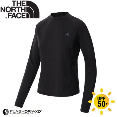 The North Face 女 圓領排汗長袖上衣《黑》7QHZ/長T/長袖上衣/排汗衣/圓領長袖/