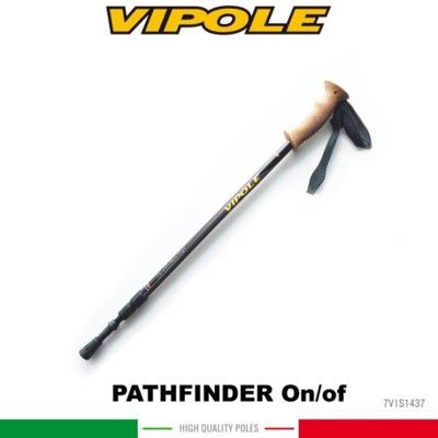 VIPOLE 義大利 PATHFINDER On/off 彈簧避震登山杖《黑》S-1437/手杖/爬