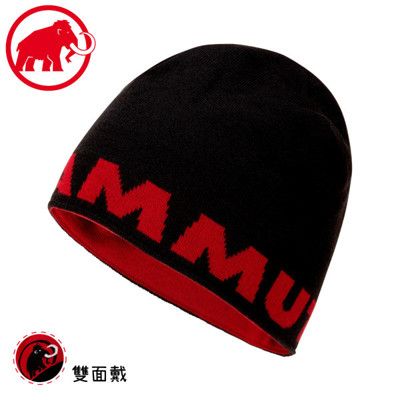 MAMMUT 長毛象 Logo Beanie 針織保暖羊毛帽《黑》1191-04891/毛線帽/禦寒