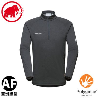 MAMMUT 瑞士 男 AegilityHalfZipLongsleeveAF 長袖排汗衣《幻影黑/