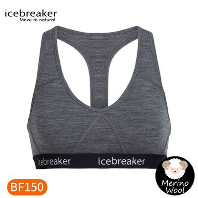 Icebreaker 女 Sprite運動內衣BF150《砂石灰/黑》IB103020/排汗內衣/運