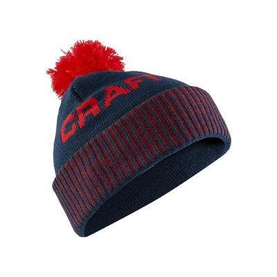 CRAFT 瑞典 LOGO針織羊毛帽《藍》1909898/保暖帽/彈性透氣保暖針織護耳帽/針織帽/毛