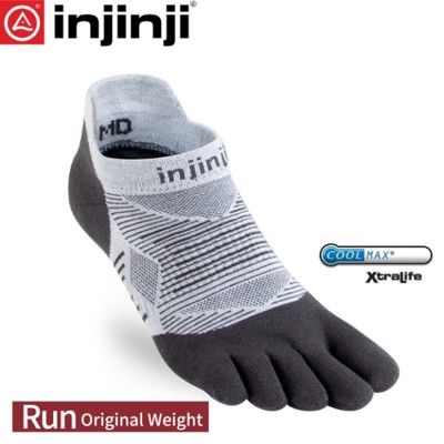 INJINJI 美國 RUN 吸排五趾隱形襪《灰色》0693/五指襪/專業排汗襪/登山健行襪/休閒襪