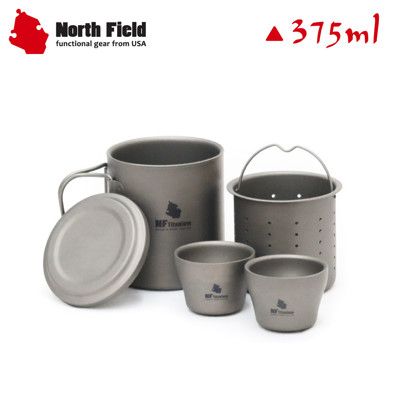 North Field 美國 純鈦雙層濾網泡茶具組(含2杯)DNDTK0604/登山/露營