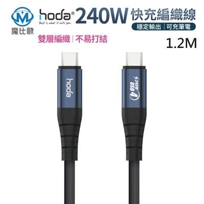 hoda USB-C to C 同軸快充編織線 USB4 Type-C 充電線 傳輸線【120cm】