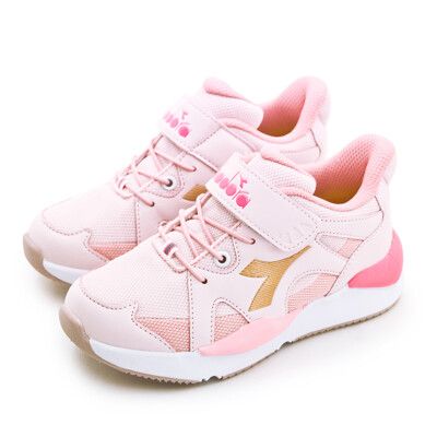 【DIADORA】迪亞多那 輕量4E寬楦避震慢跑鞋 夢幻老爹鞋系列 粉紅金 11093 中童