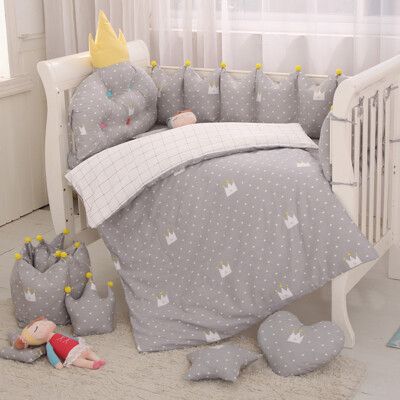 【HABABY】嬰兒床專用-4件套組(適用 長x寬130cmx70cm嬰兒床型 嬰兒床床包)
