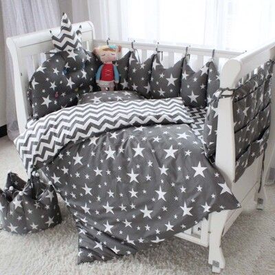 【HABABY】嬰兒床專用-6件套組(適用 長x寬130cmx70cm嬰兒床型 嬰兒床床包)