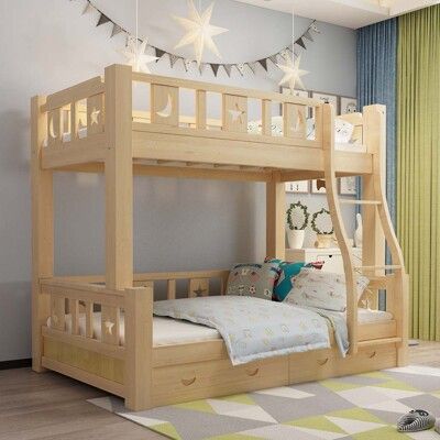 【HABABY】兒童雙層床 上下舖 可拆爬梯款 120床型 (原木)