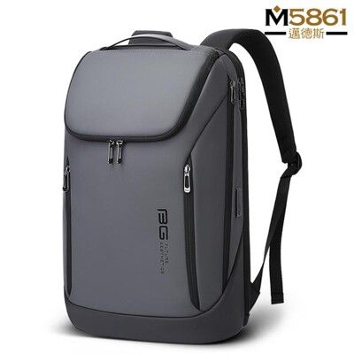 【男包】後背包 電腦包 BANGE 流線型設計 後背手提兩用包／灰色