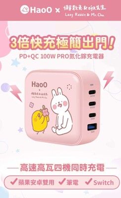 HaoO｜100W 四孔超高速氮化鎵電源供應器