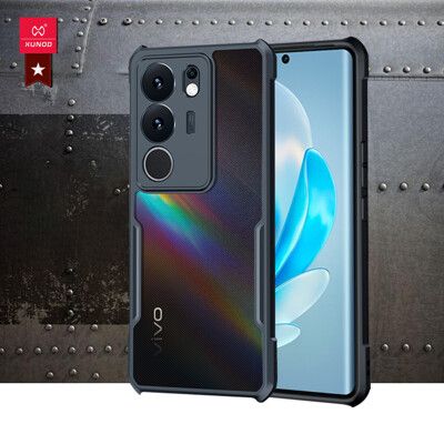 【XUNDD】軍事防摔 vivo V29 5G 鏡頭全包覆 清透保護殼 手機殼(夜幕黑)