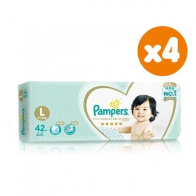 Pampers幫寶適 一級幫棉柔紙尿褲 L 42片*4包入(箱購)