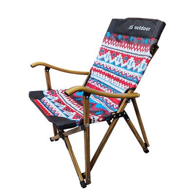 【JLS】高質感櫸木紋 鋁合金小川椅 附收納袋 兒童椅