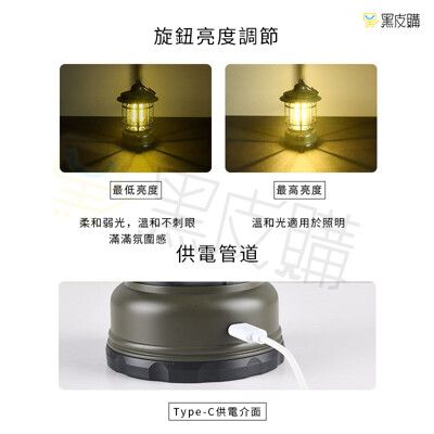 【寶貝屋】復古露營燈 露營燈 帳篷燈 釣魚燈 登山燈 充電式露營燈 氣氛燈 手提燈 LED露營燈 微