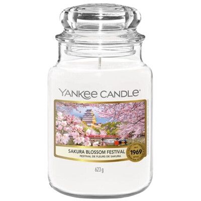 特惠組YANKEE CANDLE 香氛蠟燭-櫻花祭(623g)*1+(104g)*2