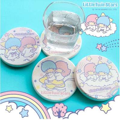 【買一送一】三麗鷗獨家授權 Sanrio 珪藻土吸水杯墊 雙子星 KIKI LALA