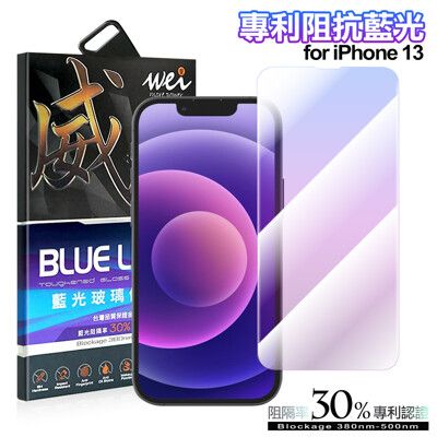 wei膜力威 for iPhone 13 6.1吋 非滿版抗藍光玻璃保護貼