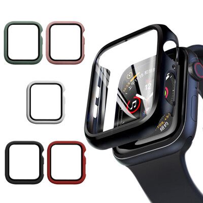 CITYBOSS for Apple watch一體成形式玻璃加保護殻-44mm