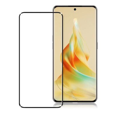 Xmart for OPPO RENO 8T 5G 邊膠3D滿版曲面玻璃-黑