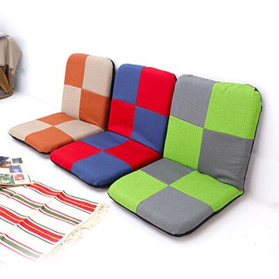 拼布方塊五段式調整舒適輕巧和室椅 坐墊 可拆洗(3色可選)