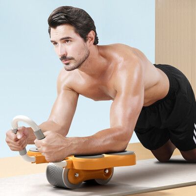 現貨 肘撐式健腹輪 自動回彈收腹卷腹輪 運動練腹肌神器 男家用滾輪 健身器材