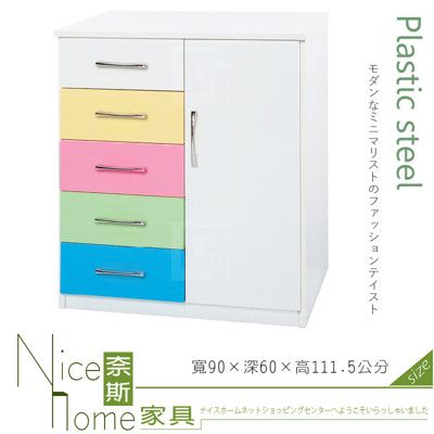 《奈斯家具Nice》045-07-HX (塑鋼材質)3尺單吊五斗櫃-彩色