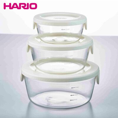 【日本HARIO】圓型三入玻璃保鮮盒/微波盒