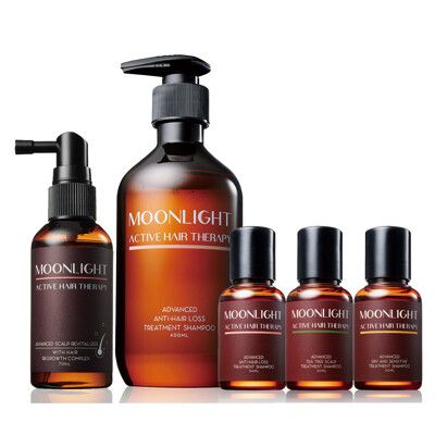 Moonlight 養髮豐盈旗艦組 (洗髮精400ml+養髮液70ml+旅行組50ml x3)