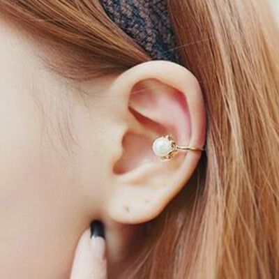 韓版甜美精緻珍珠耳骨夾 耳夾耳扣耳環 G1852