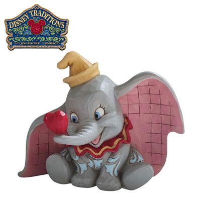 Enesco 小飛象 愛心 塑像 公仔 精品雕塑 Dumbo 迪士尼 Disney【339990】