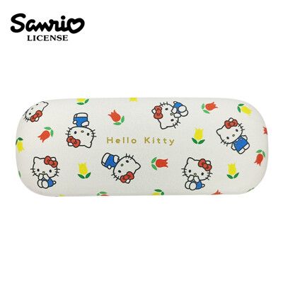 凱蒂貓 硬殼 眼鏡盒 附拭鏡布 眼鏡收納盒 Hello Kitty 三麗鷗 日本正版【123737】