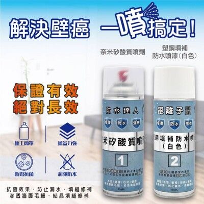 防水達人奈米噴霧壁癌噴劑450ml(兩款可選-透明/白色)