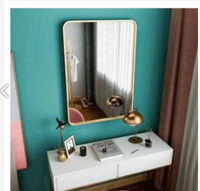 北歐 鐵藝 金色方形衛生間鏡子客廳裝飾鏡易加購公司名稱傢名商行，統一編號87248466